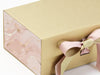 Sample Pink Marble FAB Sides® Decorative Side Panels on Gold Gift Box with Vanilla Double Ribbon