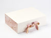 Pink Marble FAB Sides® Decorative Side Panels Featured on Ivory Gift Box with Antique Mauve and Gold Sparkle  Double Ribbon