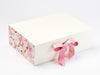 Pink Peony FAB Sides® Decorative Side Panels on Ivory Gift Box with Rose Gold Sparkle and Wild Rose Double Ribbon