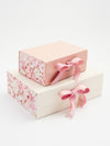Rose Quartz Ribbon Featured with Pink Peony FAB Sides® Featured on Ivory Gift Box