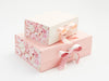 Ivory Satin Ribbon and Rose Quartz Featured with Pink Peony FAB Sides® on Pale Pink Gift Box