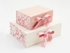 Pink Peony FAB Sides® Decorative Side Panels on Rose Gold and Ivory Gift Boxes