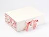 Pink Peony FAB Sides® Decorative Side Panels on Ivory Gift Box with Pale Pink Satin and Sweet Nectar Double Ribbon