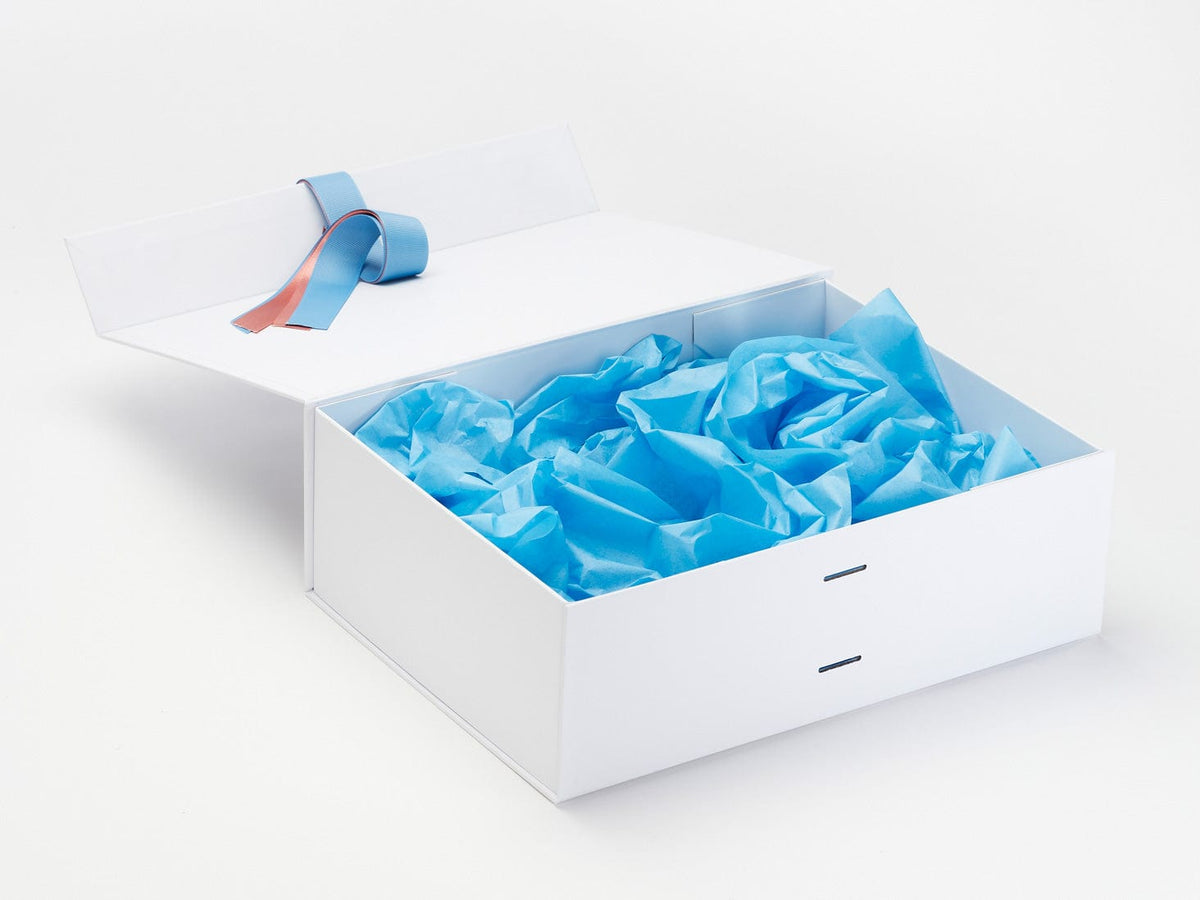 Porcelain Blue Tissue Paper Featured in White Gift Box