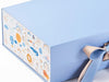 Rainbow Zoo FAB Sides® Featured on Pale Blue Gift Box with Tan Double Ribbon