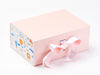 Rainbow Zoo FAB Sides® Featured on Pale Pink Gift Box with White Satin Double Ribbon