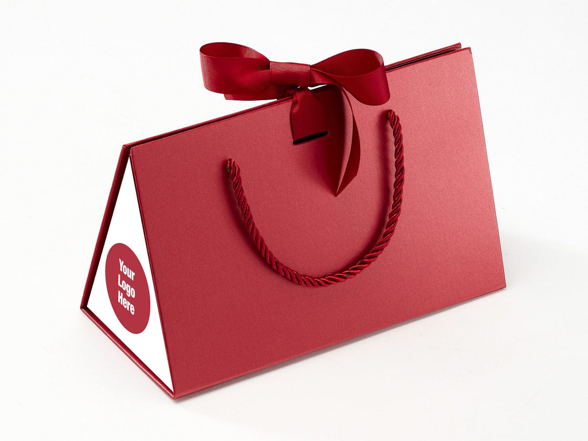 Medium Red BoxBags® Featured With Custom Logo Printed Side Panel Labels from brokenlogo
