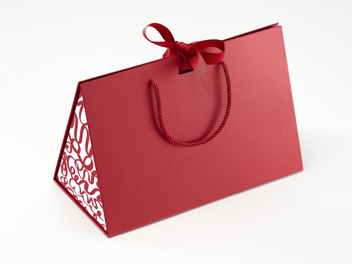 Large Red BoxBag® Featuring Custom Logo Branded Side Panel Labels from brokenlogo