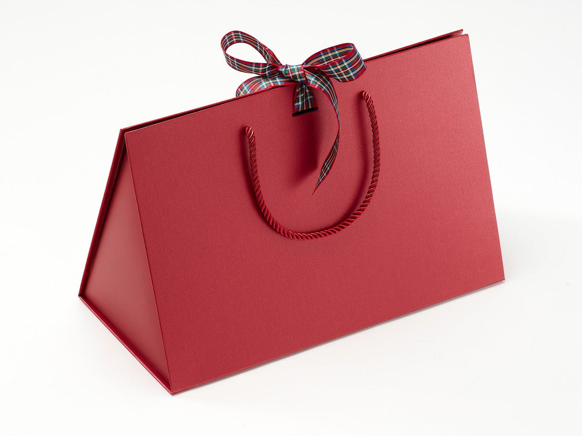 Large Red BoxBag® Featured with Royal Stewart Tartan Ribbon