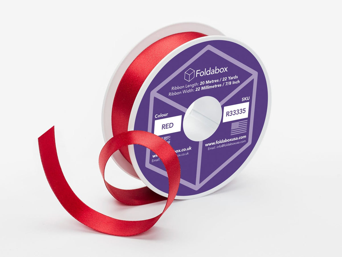 Red Metallic Sparkle 20m Ribbon Roll