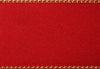 Red Satin Ribbon with Gold Stitched Edges