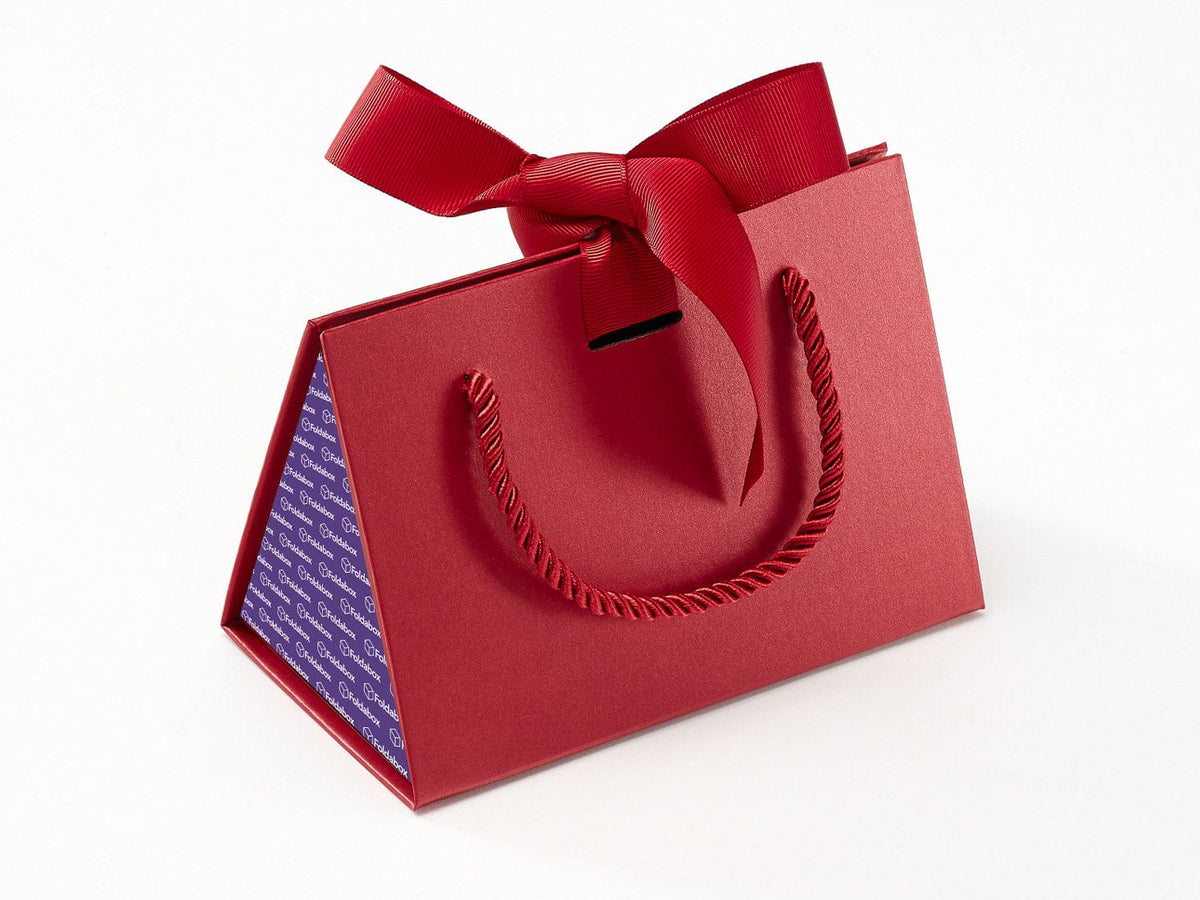 Small Red BoxBags® Featured With Custom Logo Printed Side Panel Labels from brokenlogo