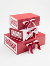 Red Hearts FAB Sides® Featured on White Gift Box with Red Satin Double Ribbon