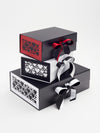 Red Hearts FAB Sides® Featured on Black Gift Box with Red Sparkle Double Ribbon