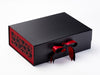 Red Satin Ribbon Featured with Red Hearts FAB Sides® on Black Gift Box