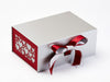 Red and Silver Sparkle Double Ribbon Featured with Red Hearts FAB Sides® on Silver Gift Box