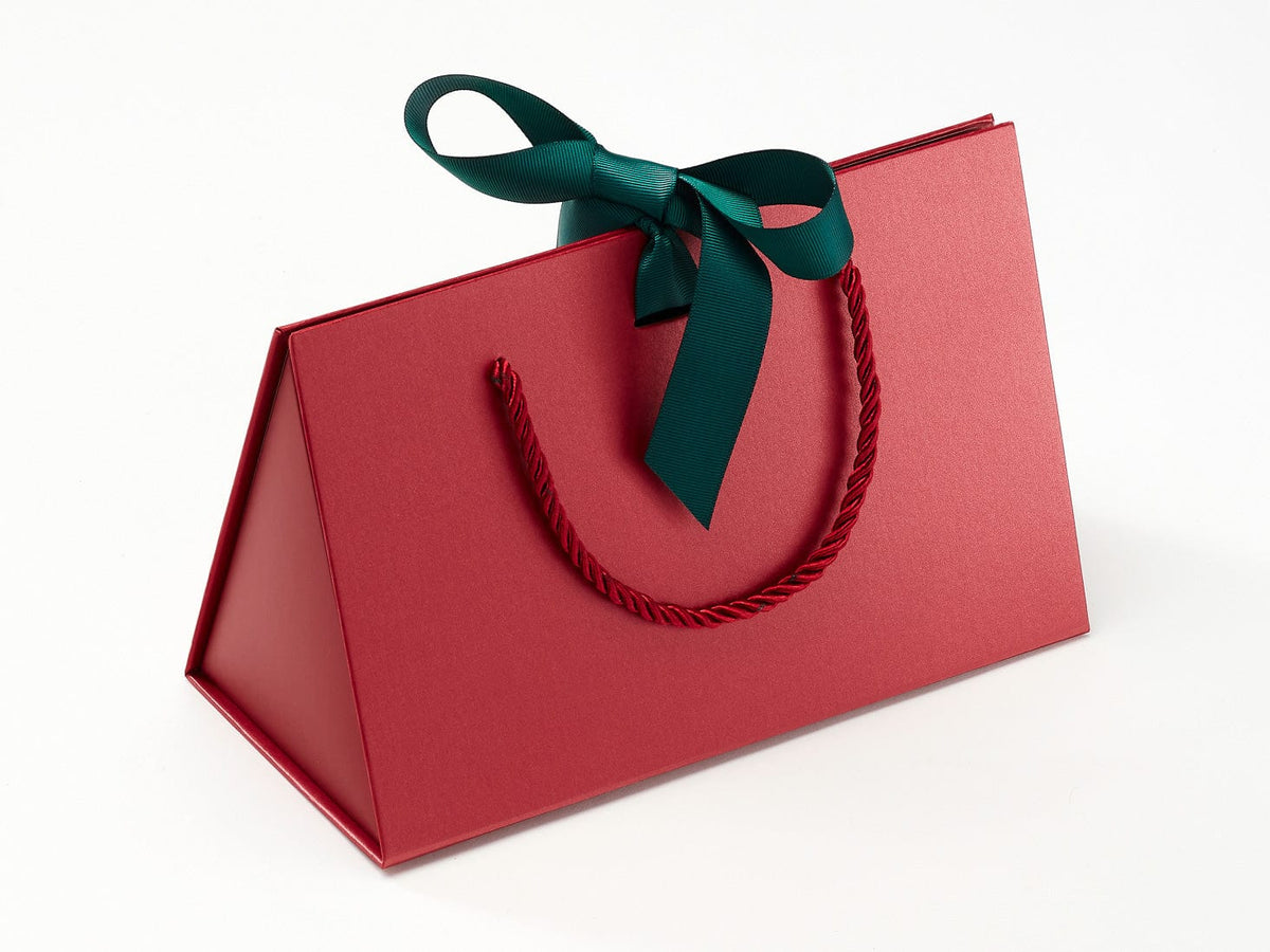 Medium Red BoxBag® Featuring Hunter Green Ribbon