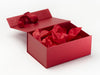Red Tissue Paper Featured in Red Gift Box with Red Textured FAB Sides®