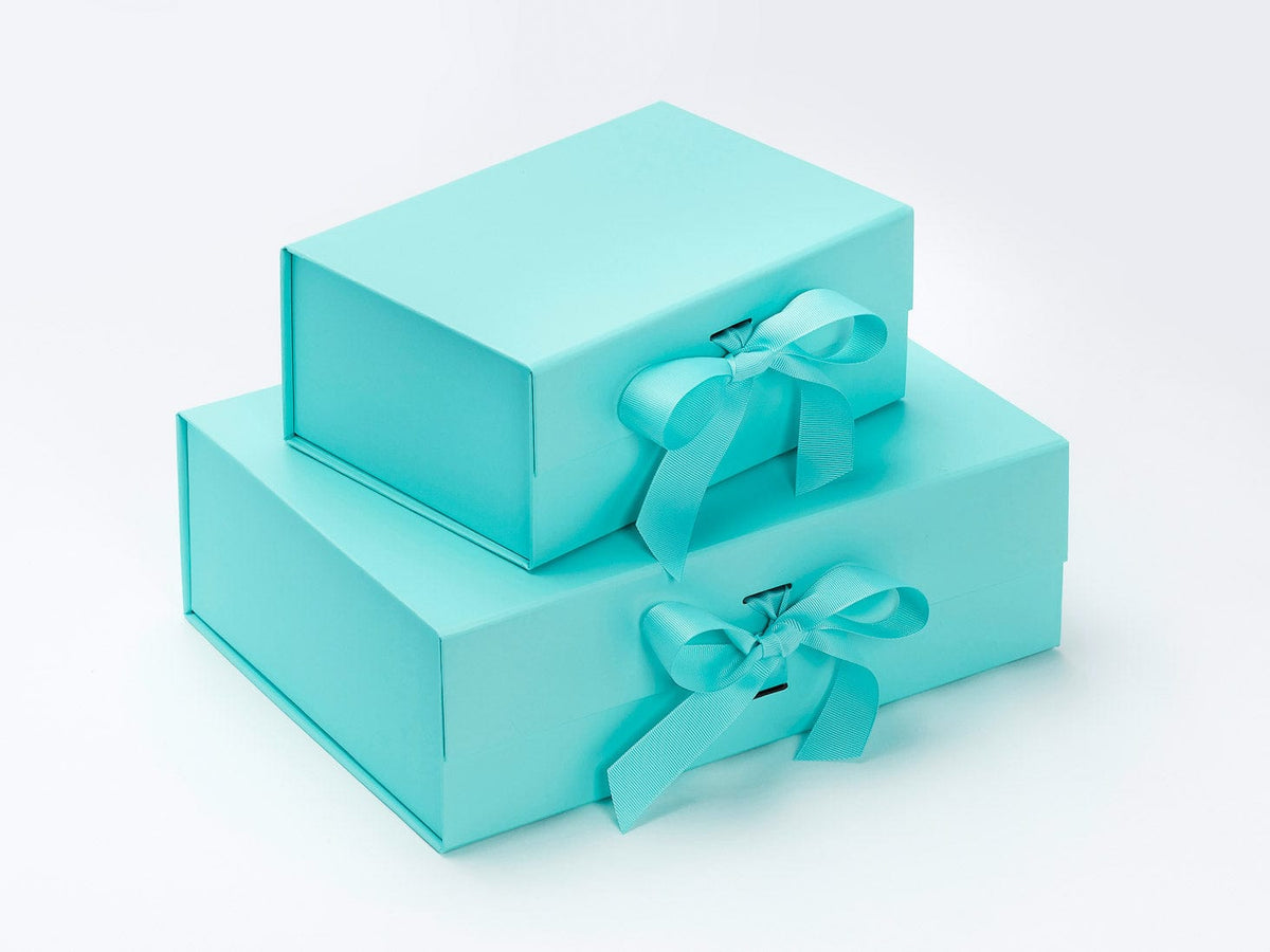 Robin Egg Blue A5 Deep and A4 Deep Gift Boxes Stacked