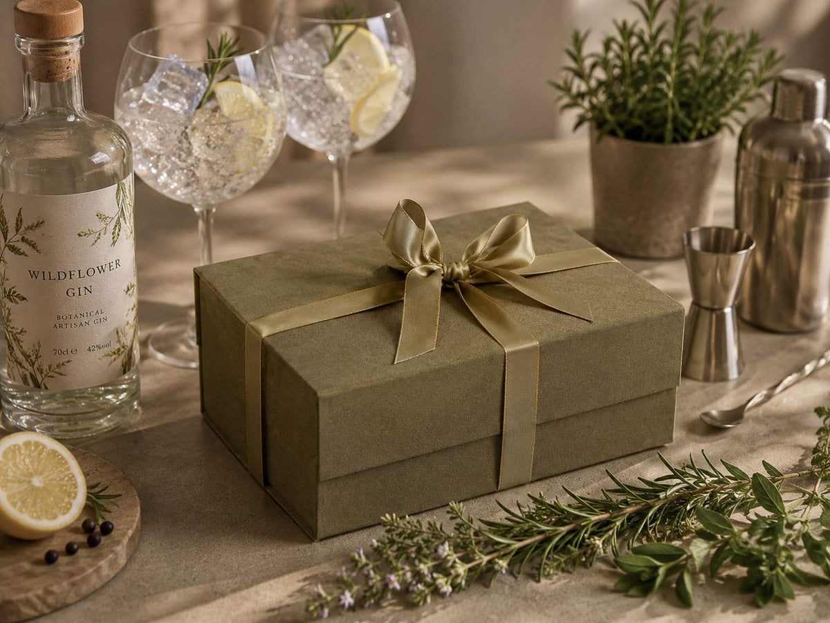 Sage Green Faux Suede A5 Deep Gift Boxes no ribbon (Pack of 12)