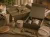 Sage Green Suede Gift Boxes For Beauty Product Gifts