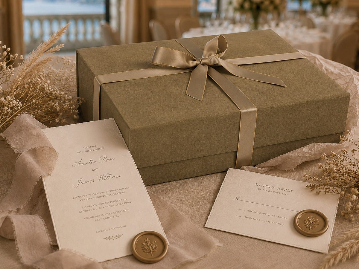 Sage Green Faux Suede A4 Deep Gift Boxes no ribbon (Pack of 12)