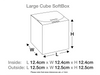 Sage Green Large Cube SoftBox Assembled Size Line Drawing
