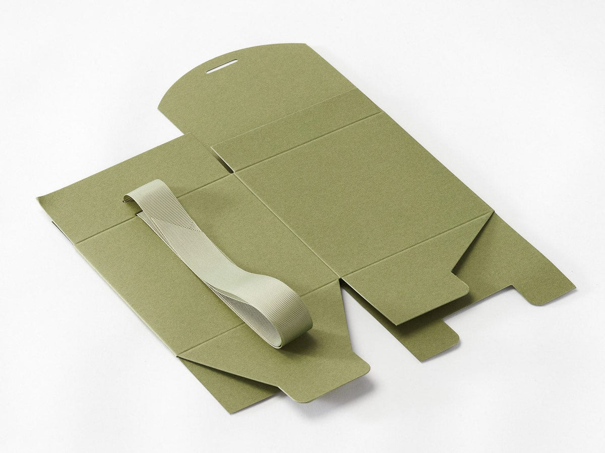 Sage Green Large soft box with ribbons on a white background