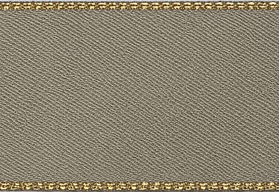 deep Sage Green Ribbon with Gold Stitched Edge