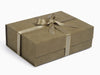 Sage Green Suede Gift Box Featuring Sage Green Gold Edged Satin Ribbon