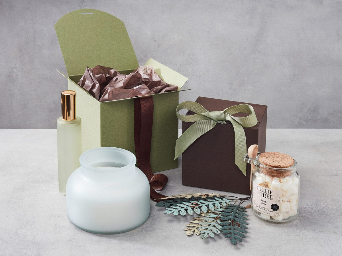 Sage Green XL Cube and Chocolate Brown Large Cube SoftBoxes