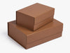 Sample Tan Faux Leather Gift Boxes Stacked