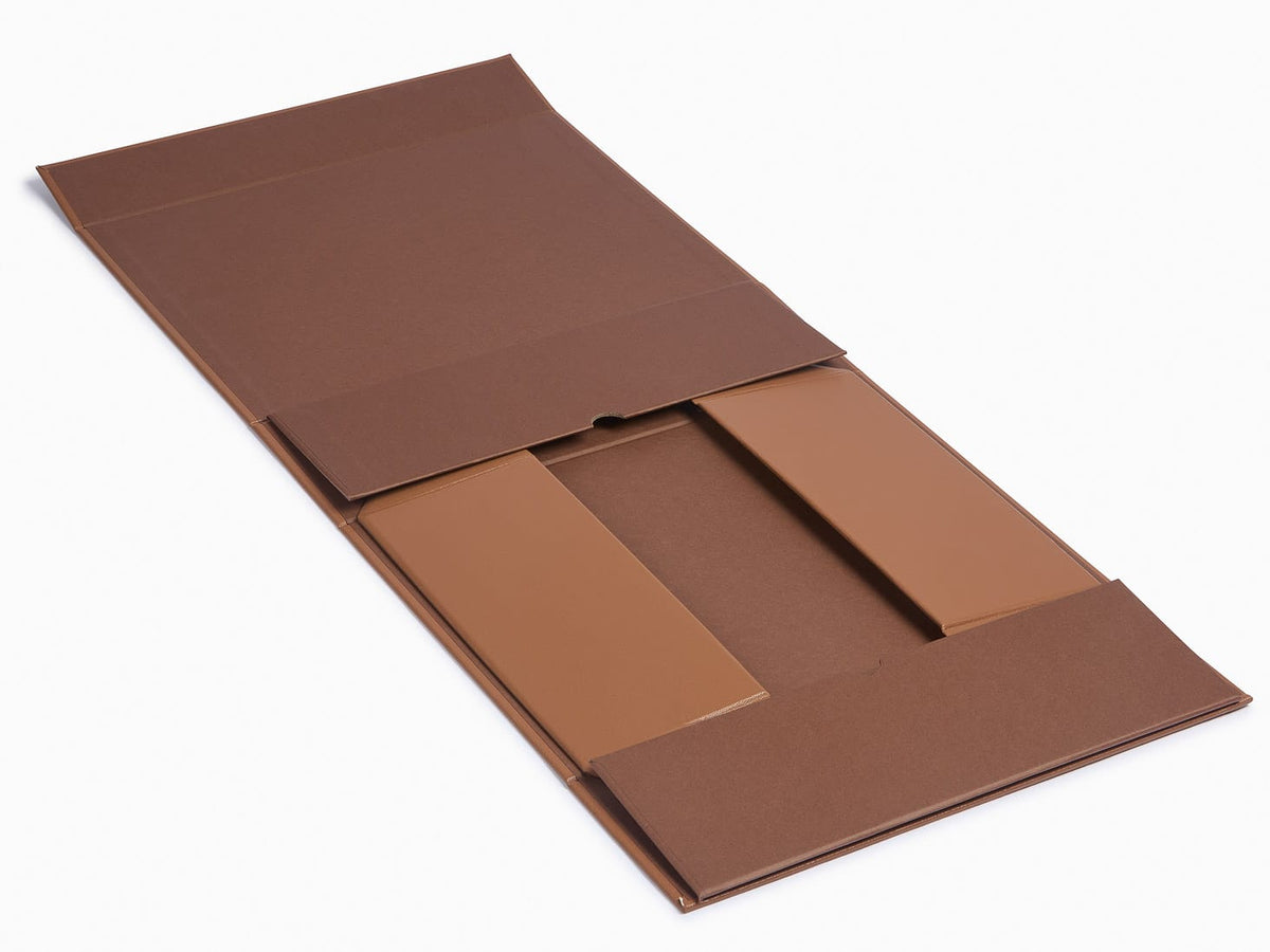 Sample Tan Faux Leather Gift Box Supplied Flat