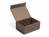 Sample A5 Deep Dark Brown Faux Leather Gift Box Assembled with Lid Open