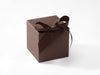 Dark Chocolate Brown Small Cube SoftBox Sample Supplied with Ribbon
