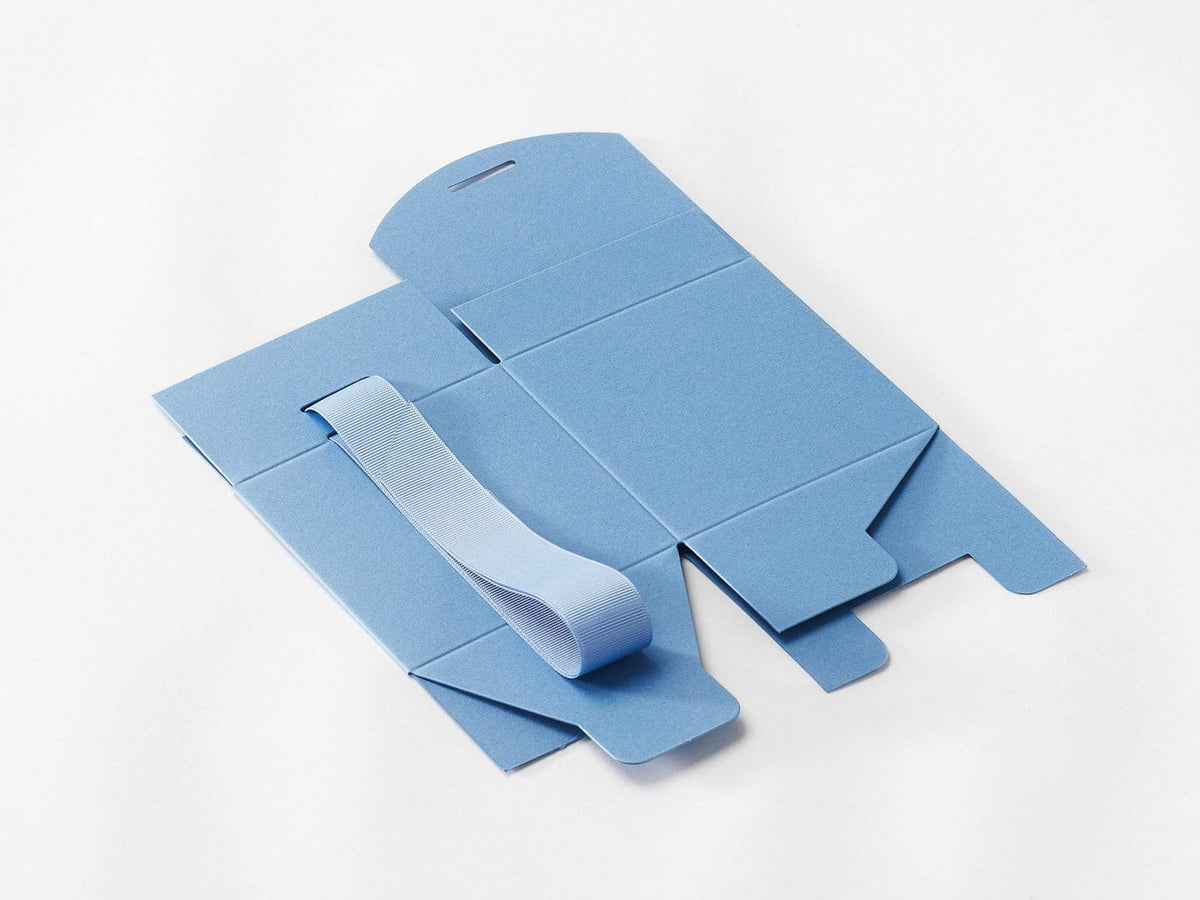 Sample dusky blue small soft boxes on white background