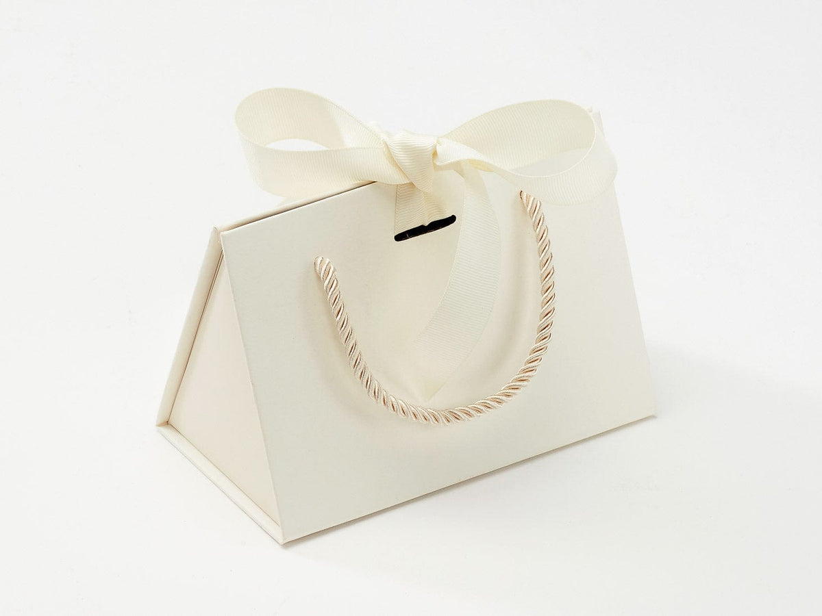 Small Ivory BoxBag® Sample with Ribbon and Rope Handles