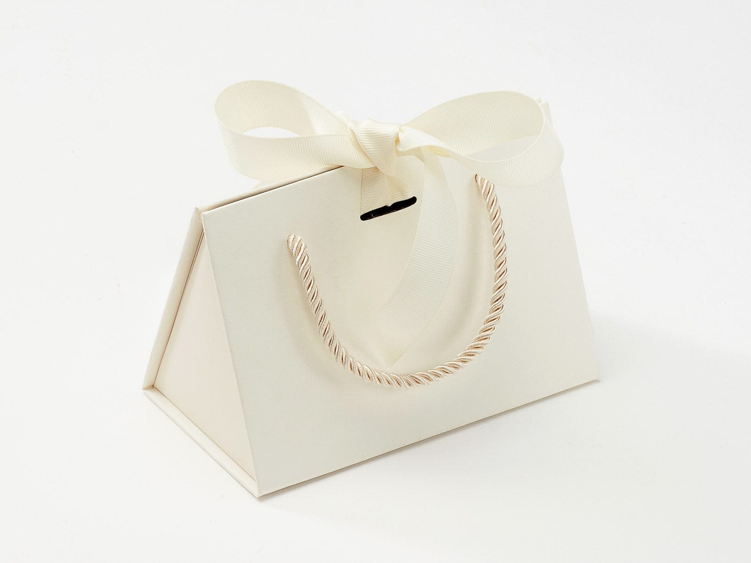 Small Ivory BoxBag® Sample with Ribbon and Rope Handles
