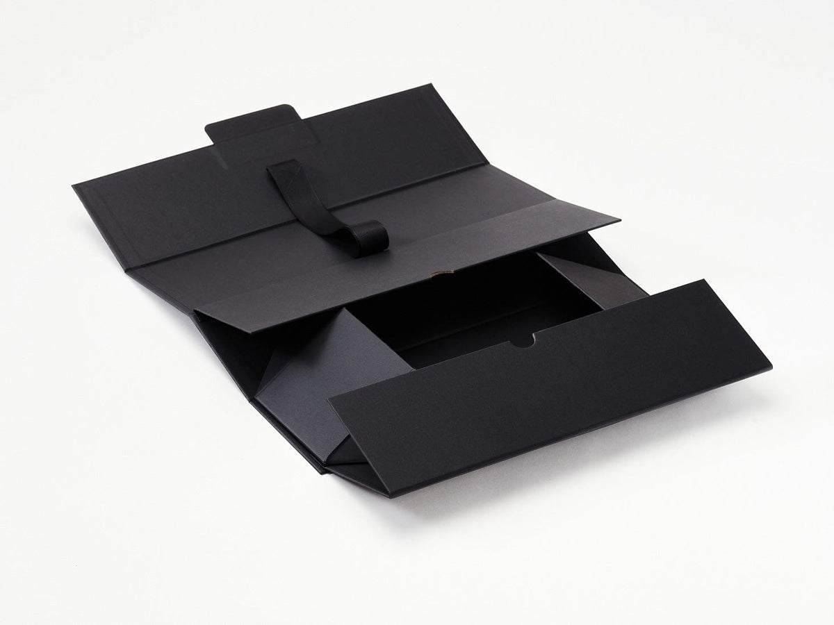 Sample Black Single Bottle Gift Box Partially Assembled