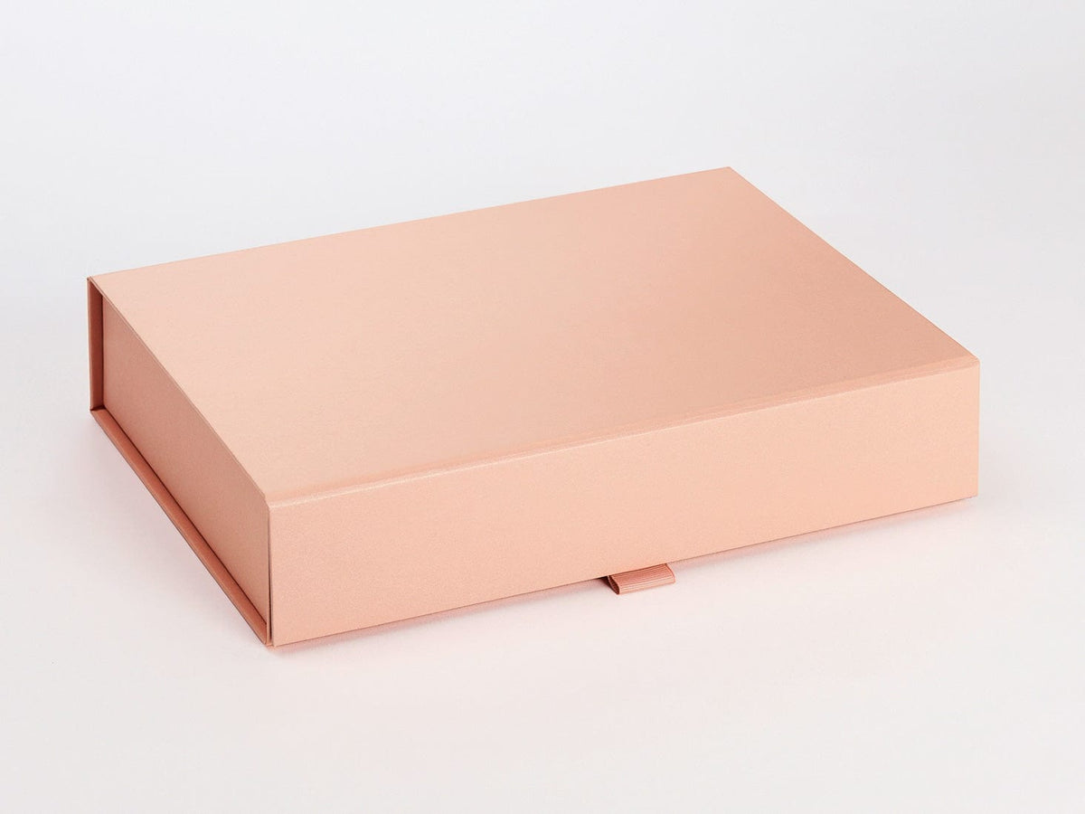 Rose Gold A4 Shallow Gift Box Sample with Ribbon Tab