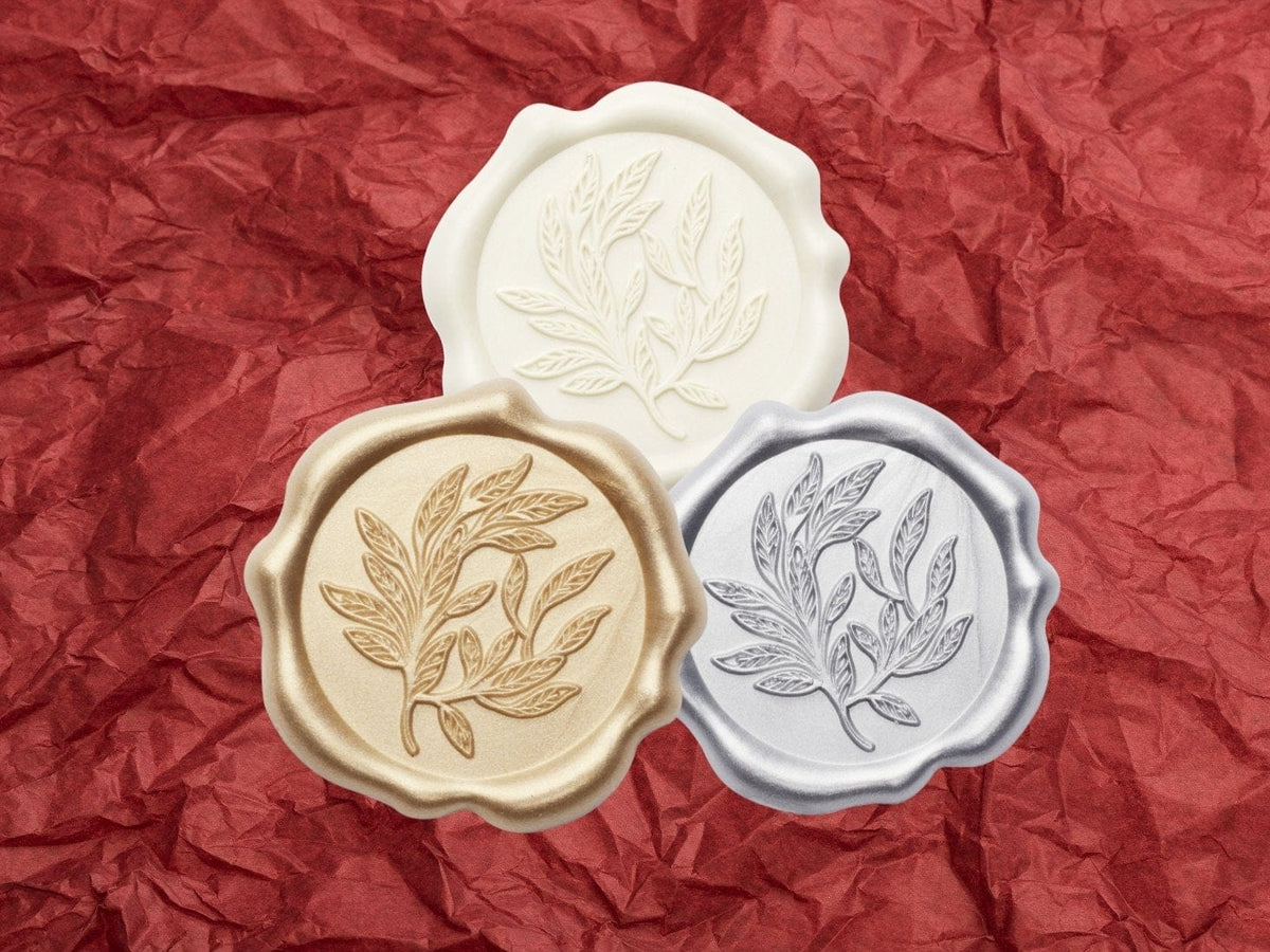Sherry Tissue Paper with Ivory, Gold and Silver Wax Seals