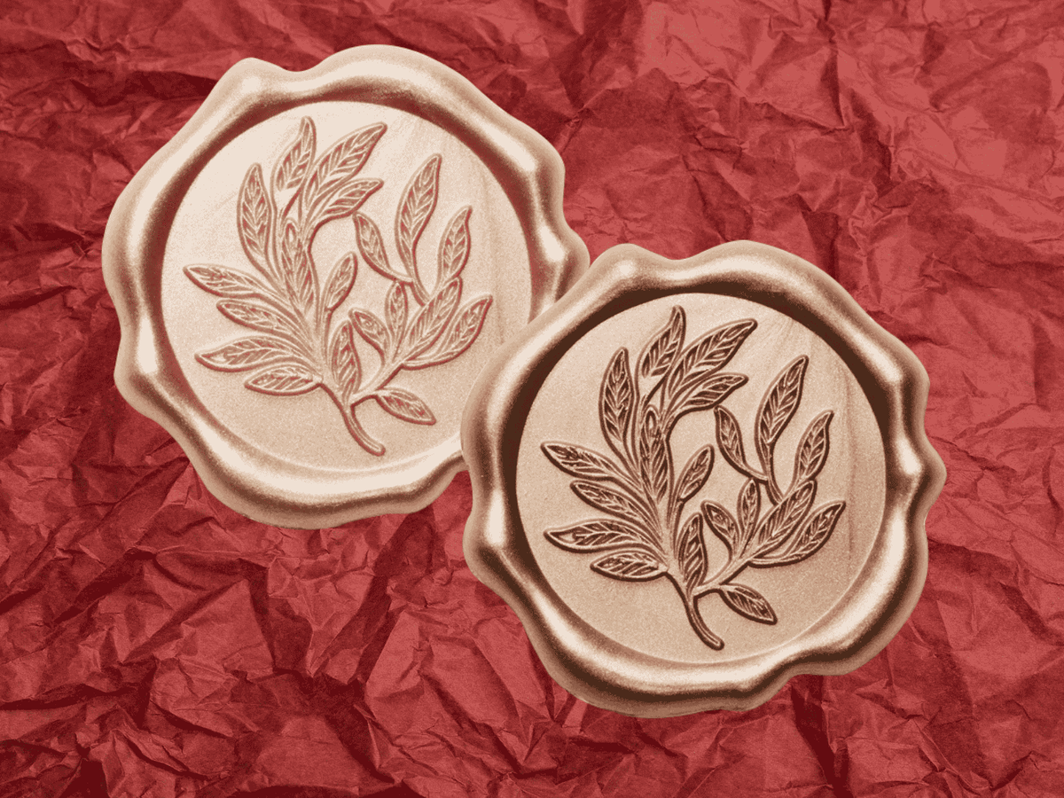 Rose Gold and Copper Wax Seals Featured with Sherry Tissue Paper