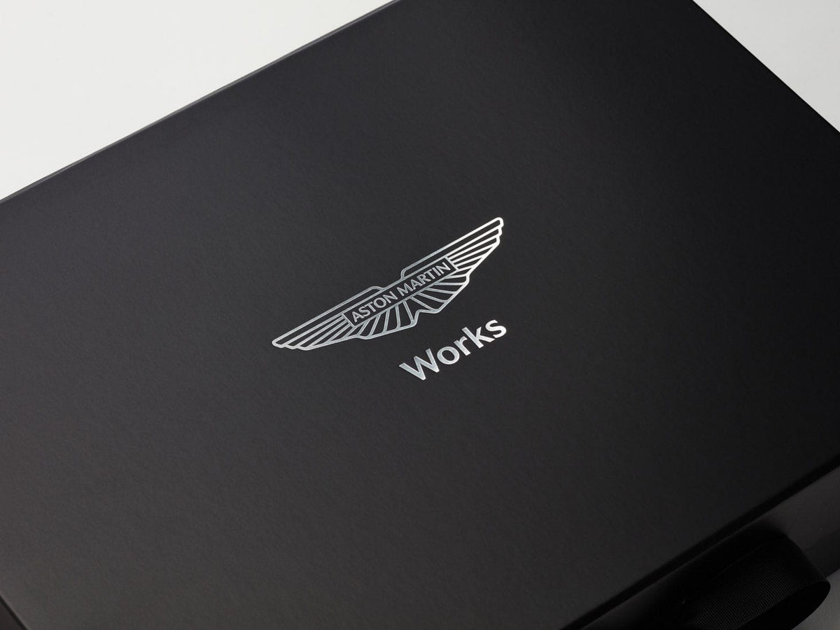 Custom Silver Logo Featured on Black Gift Box