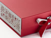 Silver Snowflakes FAB Sides® Featured on Red A4 Deep Gift Box Close Up
