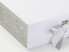 Silver Snowflakes FAB Sides® Featured on White A4 Deep Gift Box Close Up