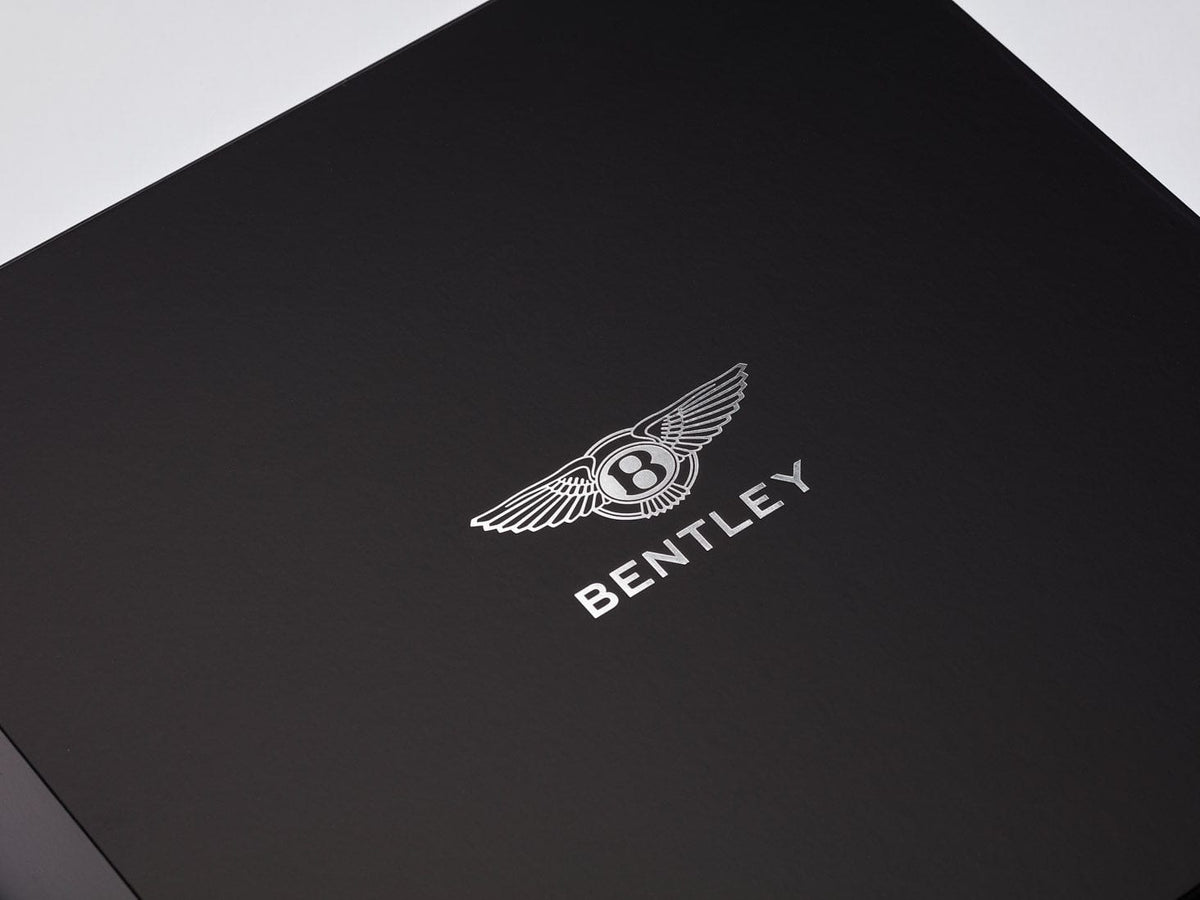 Silver Foil Custom Printed  Logo onto Black Gift Box