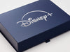 Custom Silver Foil Logo onto Navy Blue Gift Box