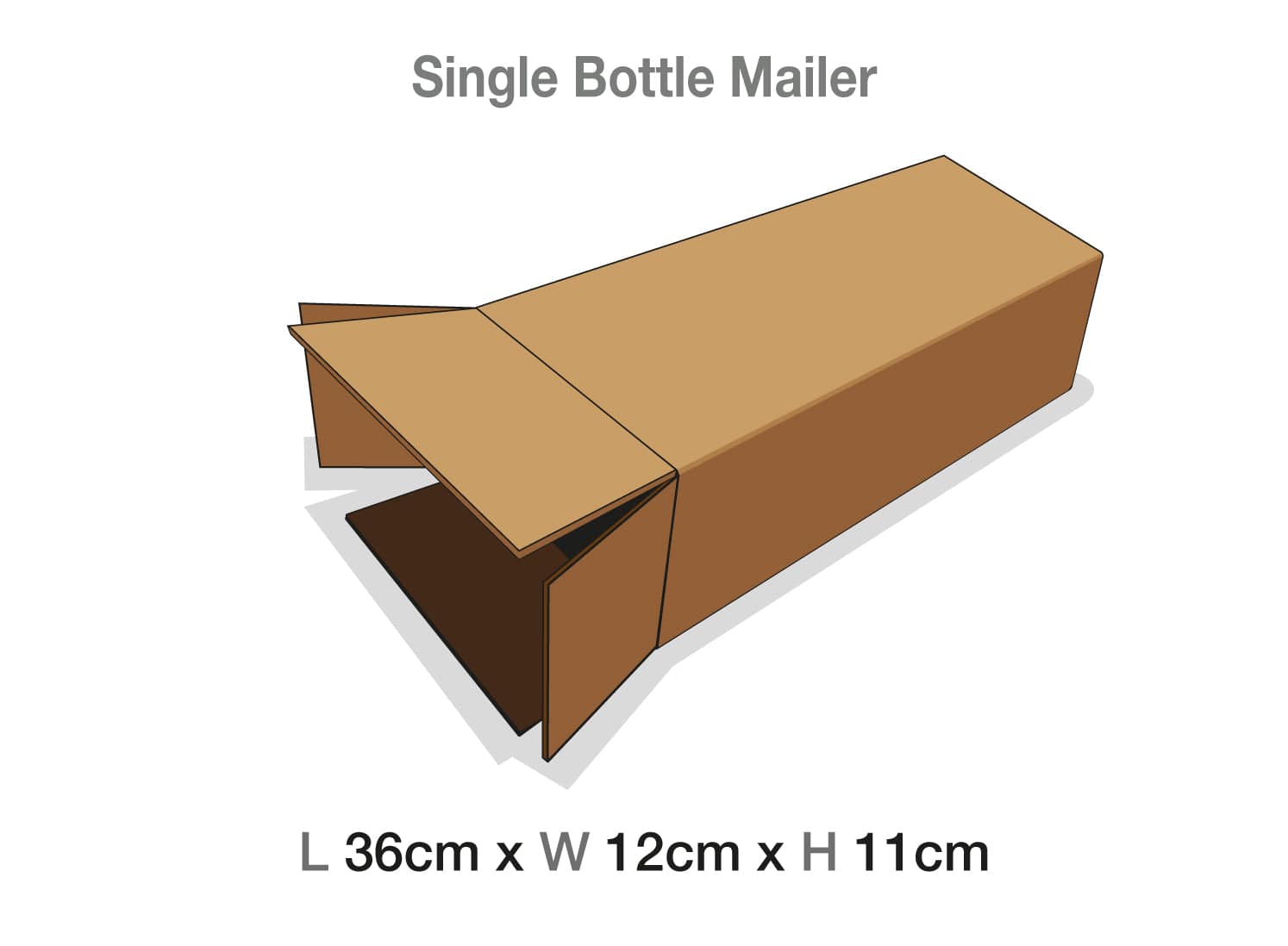 Single Bottle Gift Box Kraft Corrugated Mailing Carton Sample