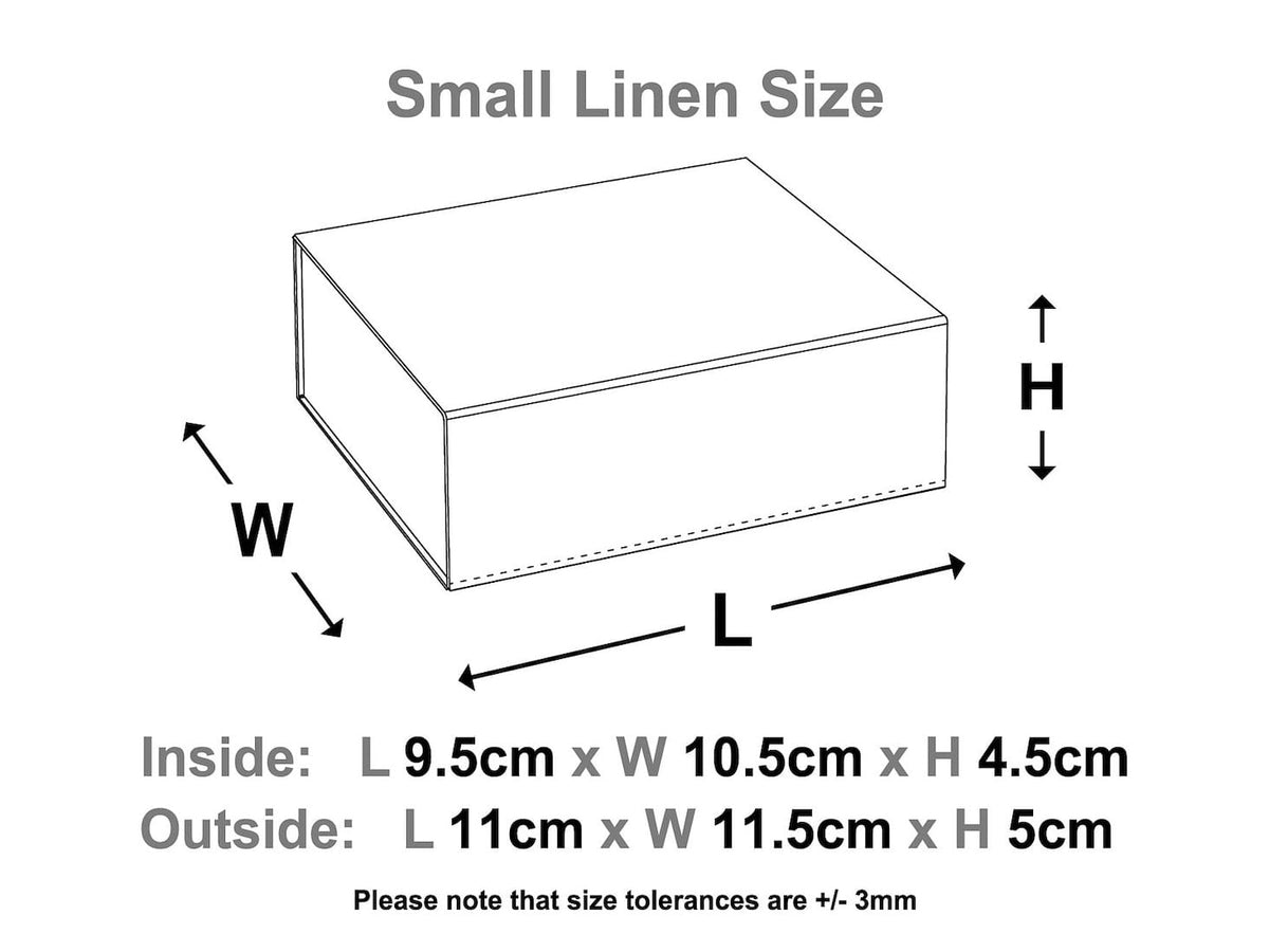 Small Natural Linen Gift Box Sample Size Line Drawing