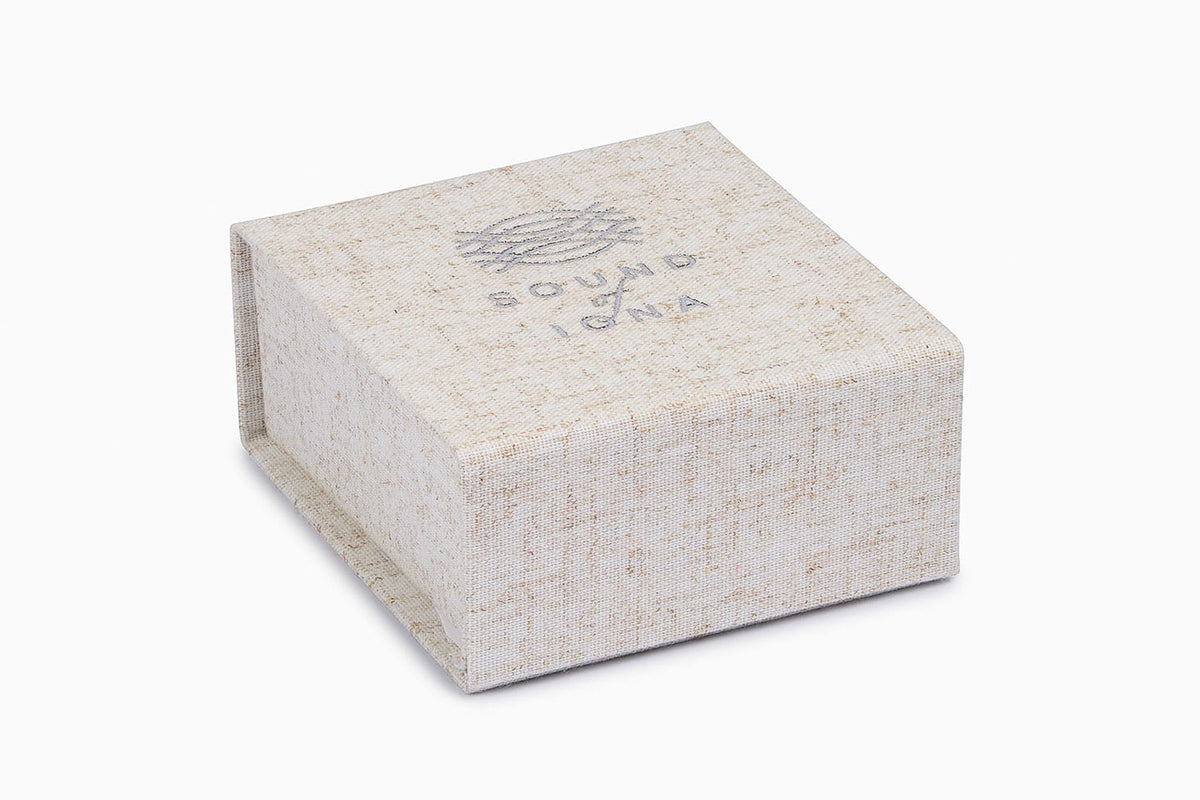 Natural Linen Gift Box with Custom Silver Logo